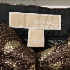 Michael Kors Metallic Gold Brown Pants